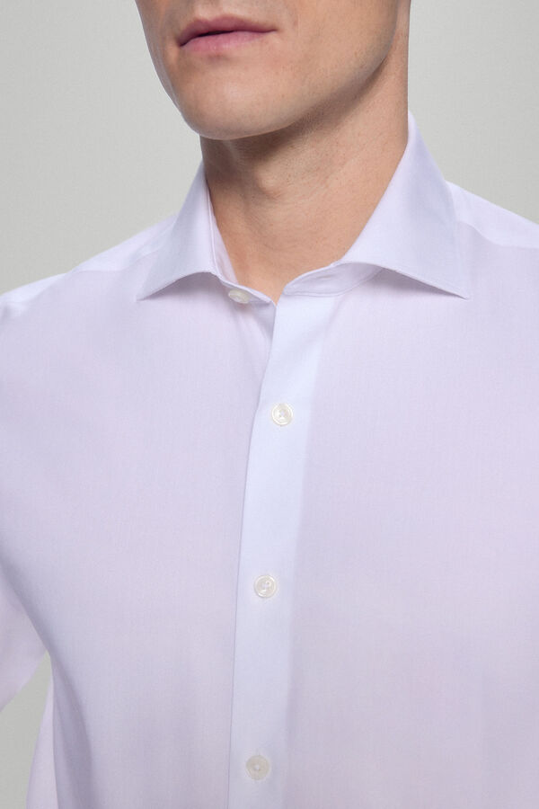 Pedro del Hierro camisa vestir gemelos estructura lisa non iron + antimanchas Branco