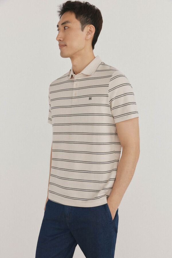 Pedro del Hierro Polo &agrave;s riscas Beige