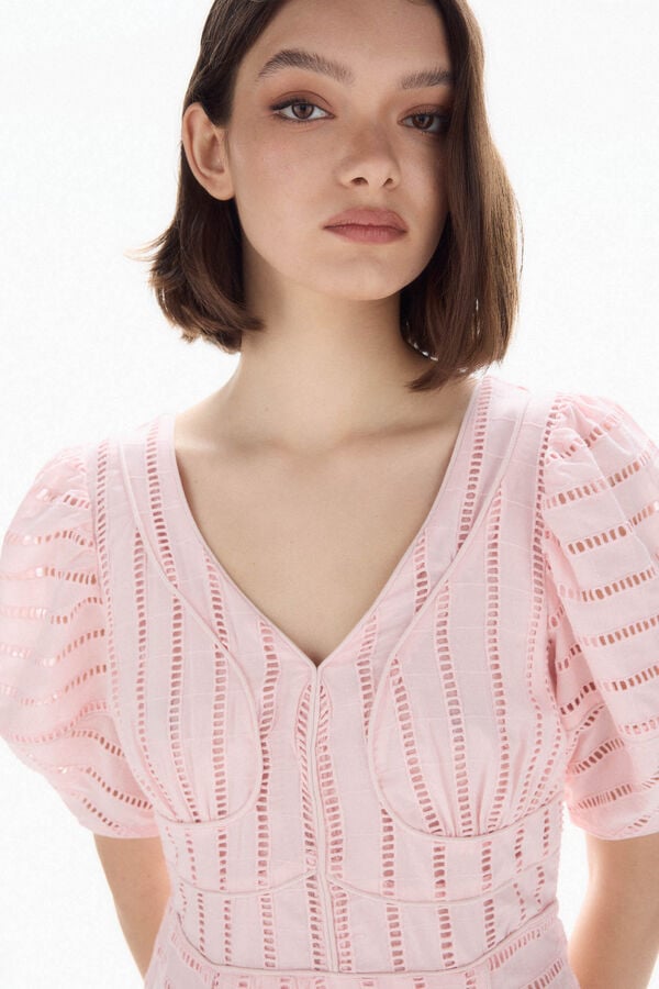 TFP by Tamara Falcó Vestido bordado Rosa