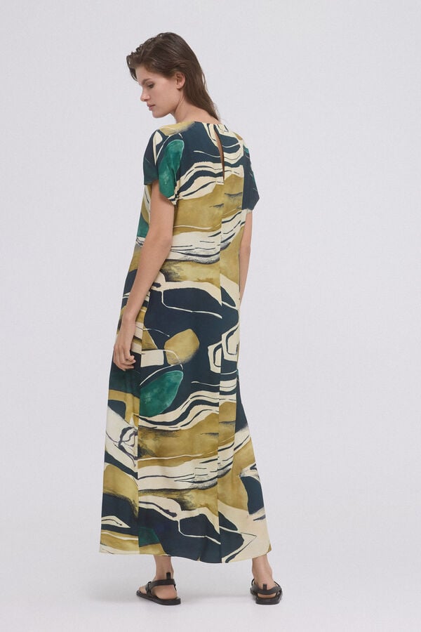 Pedro del Hierro Vestido tunica estampado Verde