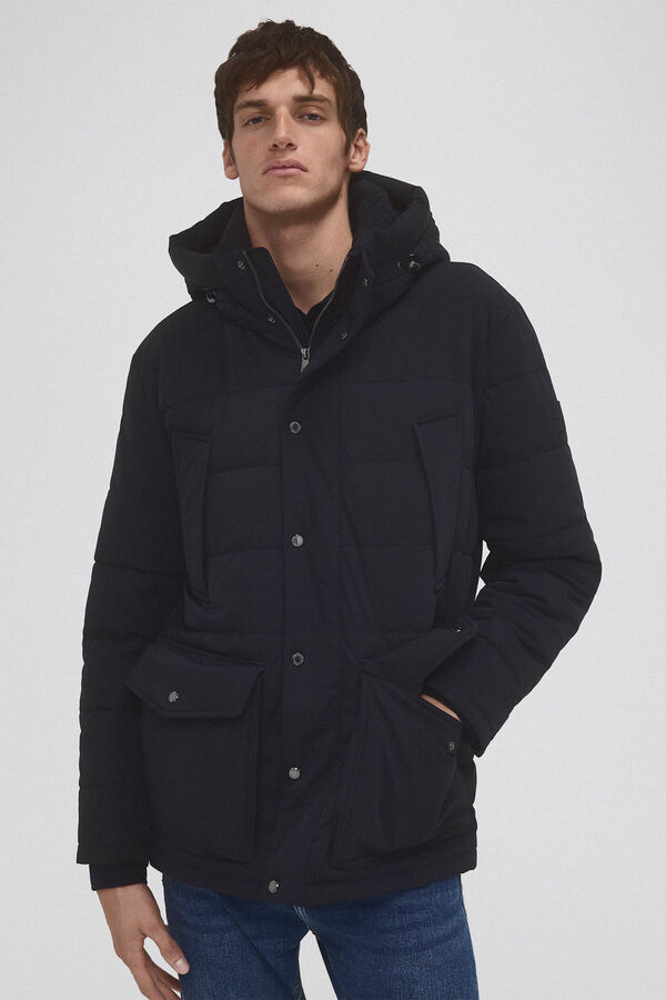 Pedro del Hierro Parka curta acolchoada Azul