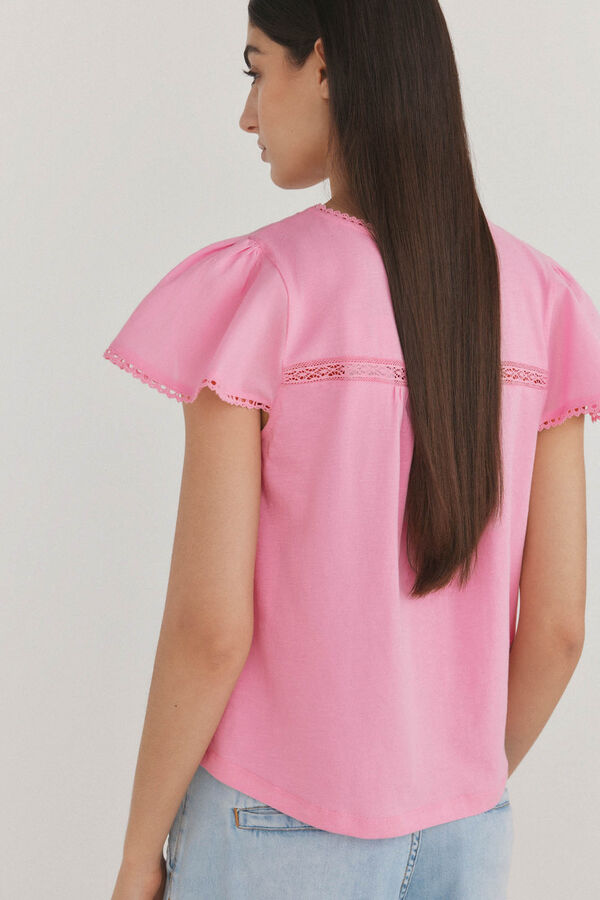 Pedro del Hierro Camiseta rom&aacute;ntica combinada Rosa