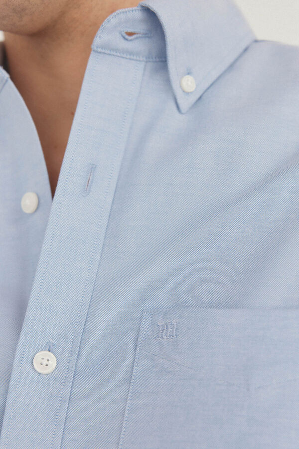 Pedro del Hierro Camisa non iron oxford liso Azul