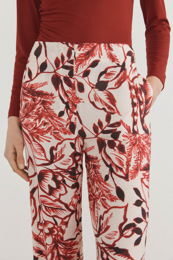 Pedro del Hierro Pantal&oacute;n cierre lateral con bot&oacute;n Burdeos