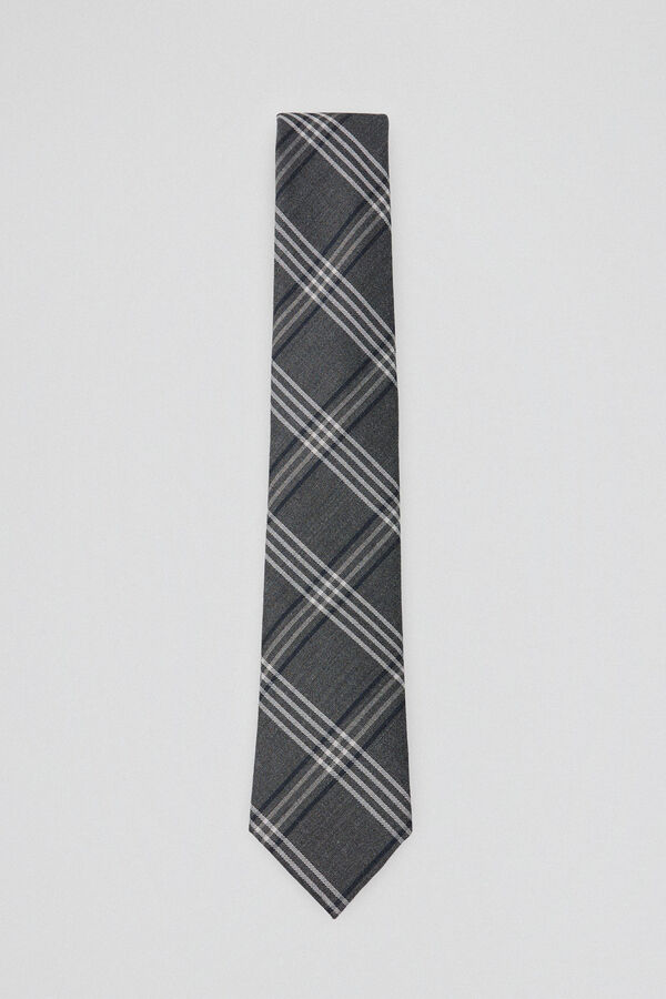 Pedro del Hierro Gravata seda natural Cizento