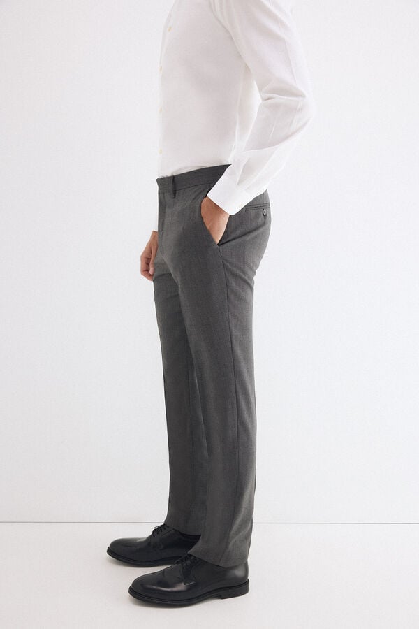 Pedro del Hierro Cal&ccedil;as slim bi-stretch em canvas Cizento