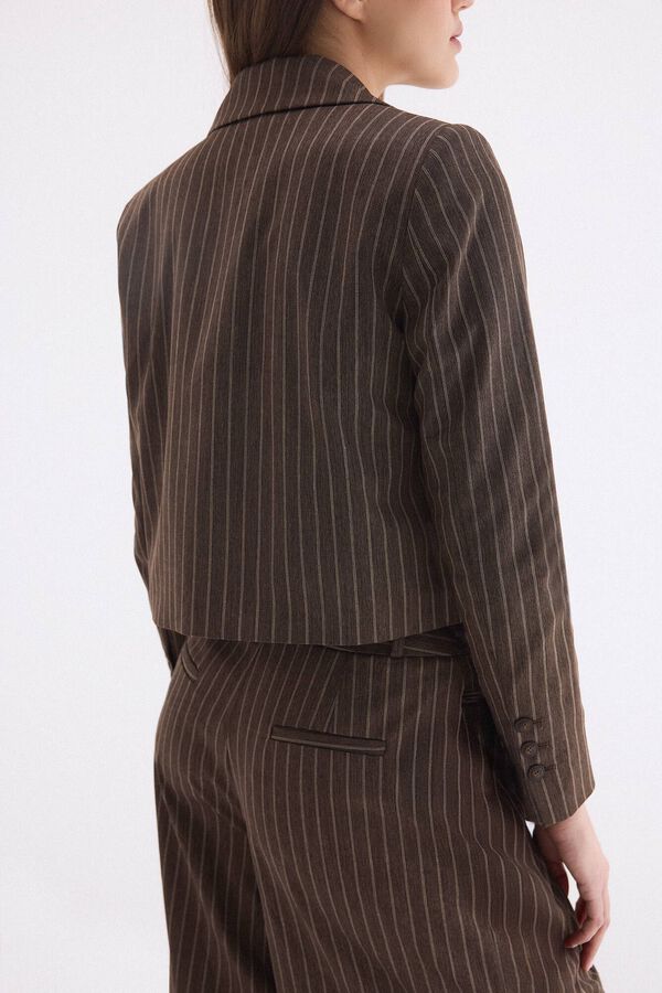 Pedro del Hierro Blazer de riscas Marrom