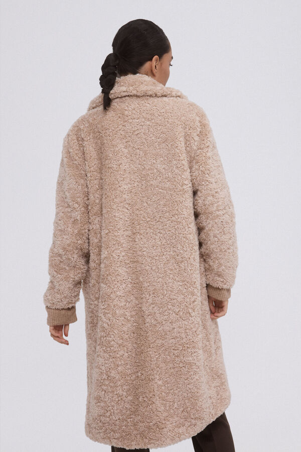 Pedro del Hierro Casaco Sobretudo de pele falsa Beige