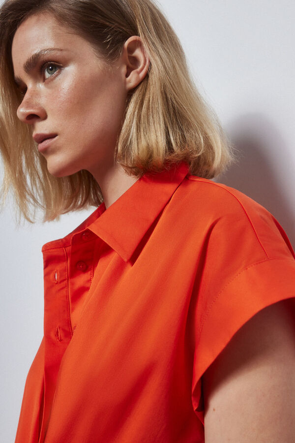 Pedro del Hierro Vestido camisero lazada Rojo