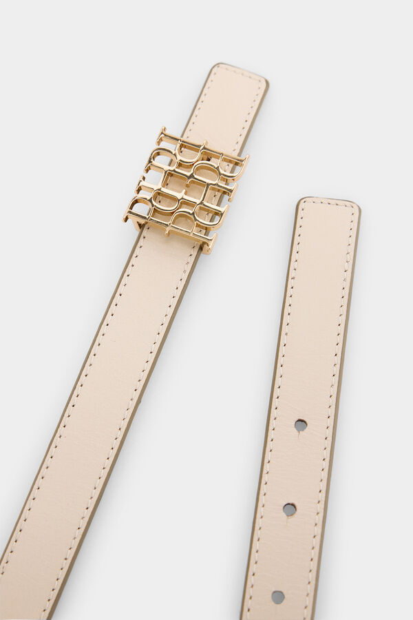 Pedro del Hierro Cintur&oacute;n reversible de piel Beige