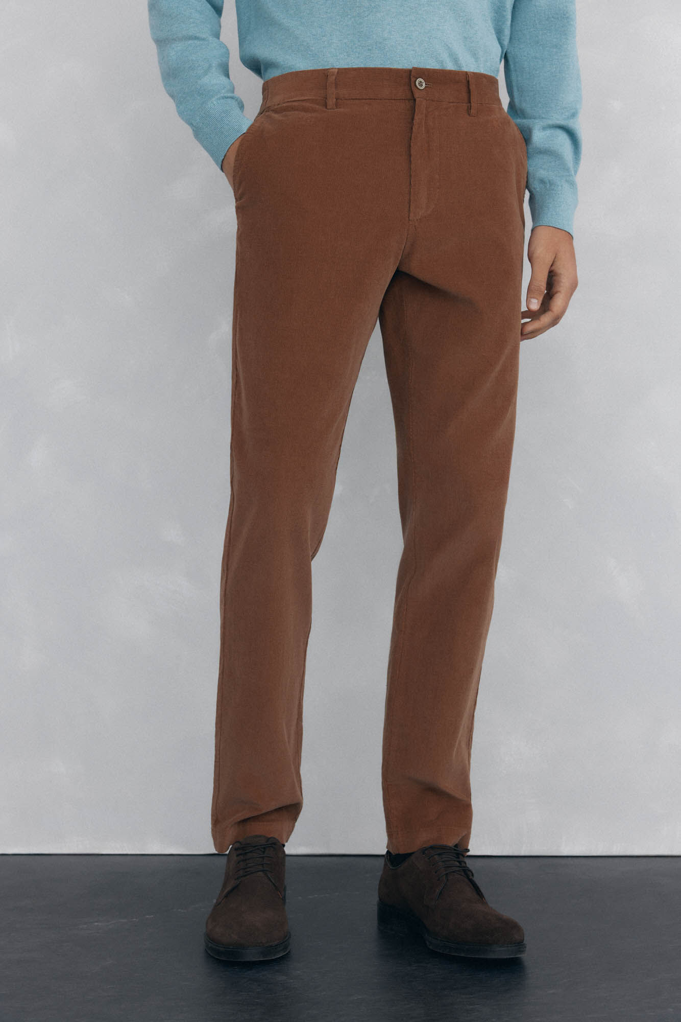 Pedro del Hierro Cal&ccedil;a cal&ccedil;as chino de veludo veludo leve e regular fit