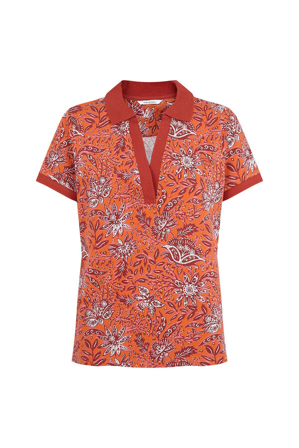 Pedro del Hierro Polo de manga curta estampado Beige