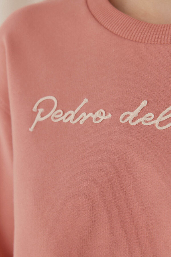 Pedro del Hierro Sudadera logo algod&oacute;n espa&ntilde;ol Rosa