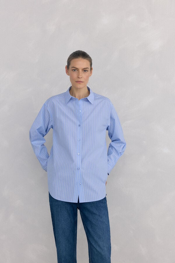 Pedro del Hierro Camisa rayas Azul