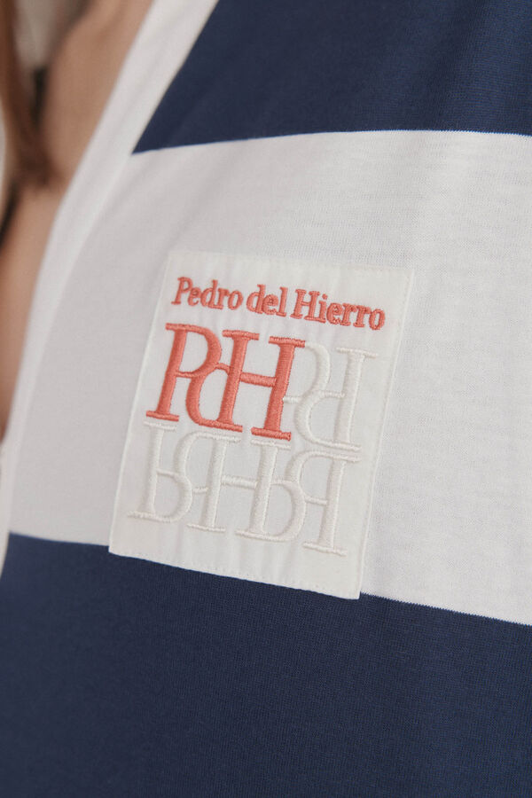 Pedro del Hierro Polo rayas manga larga Azul