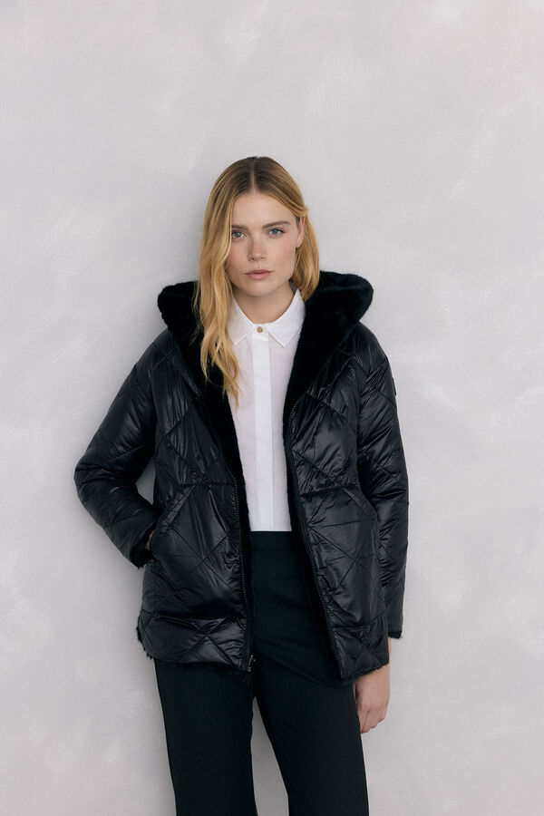 Pedro del Hierro Parka de pele revers&iacute;vel Preto