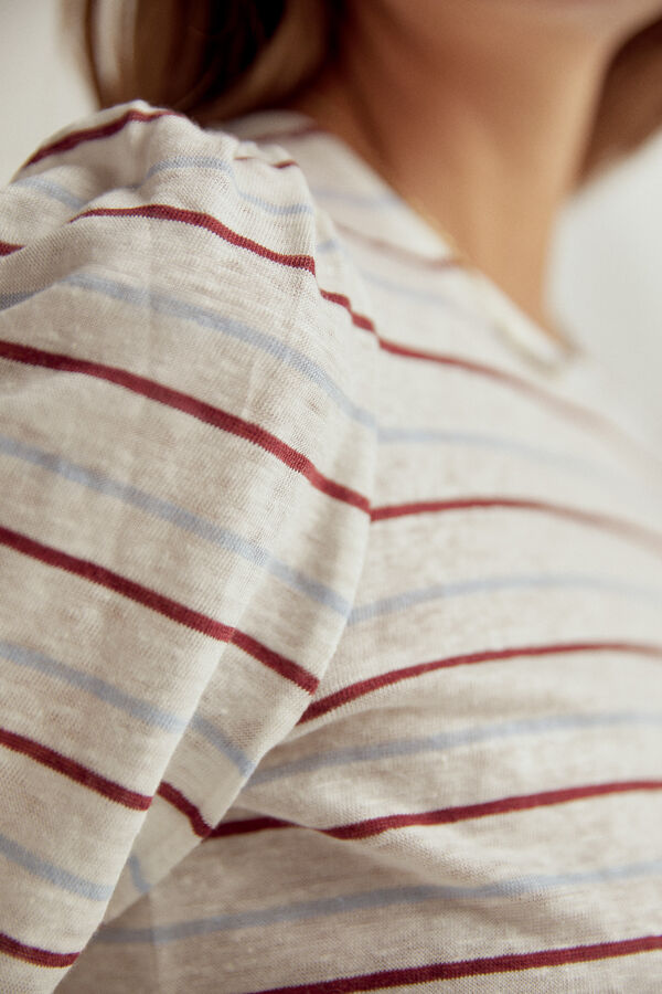 Pedro del Hierro Camiseta raya tejida lino manga larga Varios