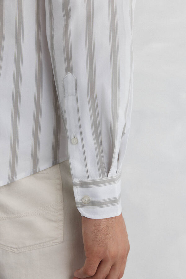 Pedro del Hierro Camisa riscas popelina Verde
