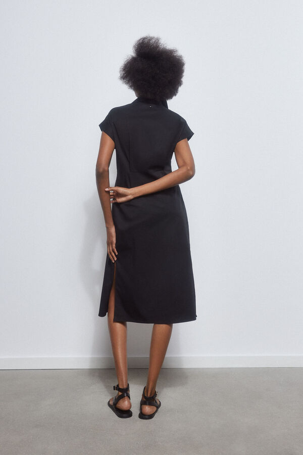 Pedro del Hierro Vestido camisero lazada Negro