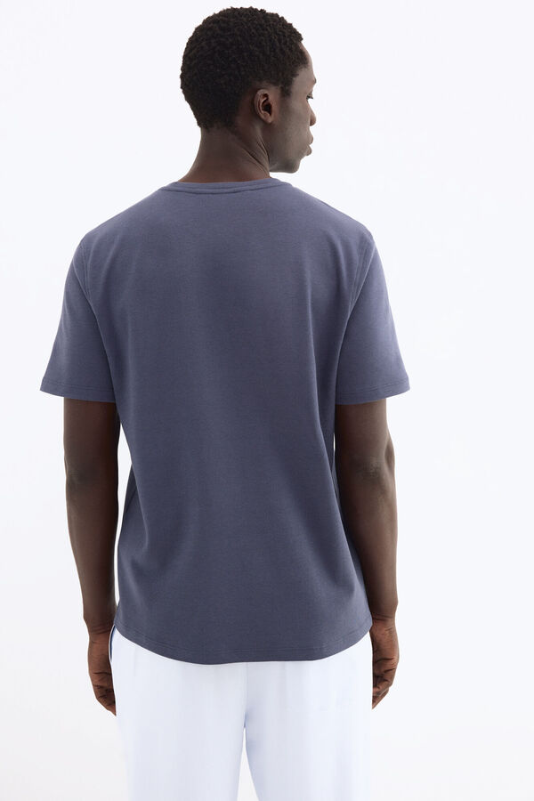 Pedro del Hierro T-shirt de manga curta em algod&atilde;o espanhol Azul