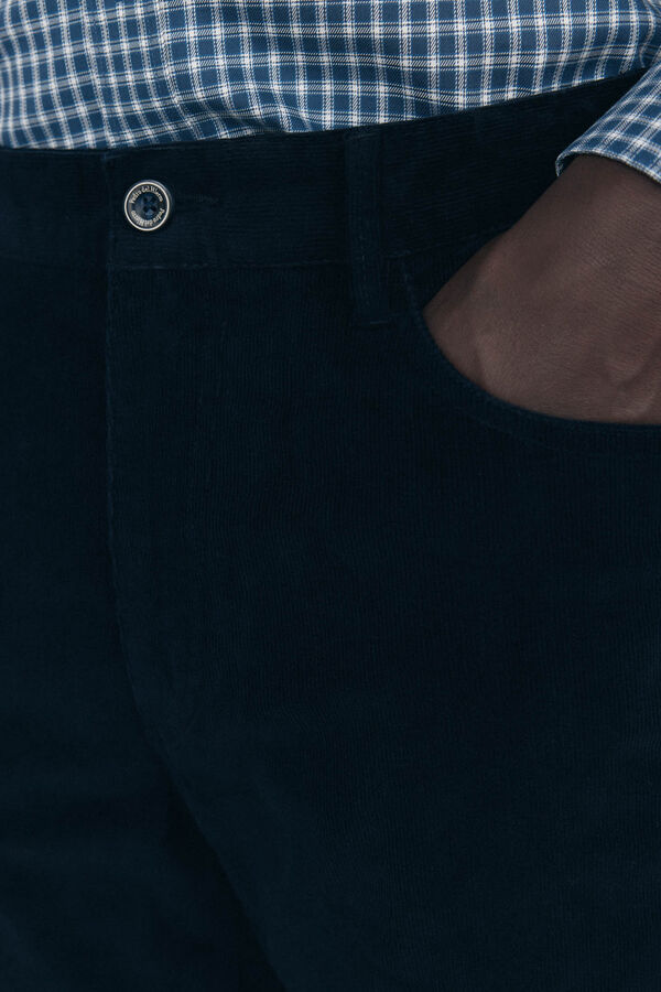 Pedro del Hierro Pantal&oacute;n 5 bolsillos pana slim fit Azul