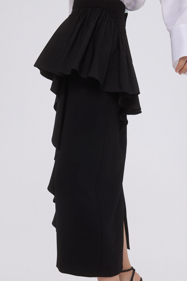 TFP by Tamara Falc&oacute; Saia midi Preto