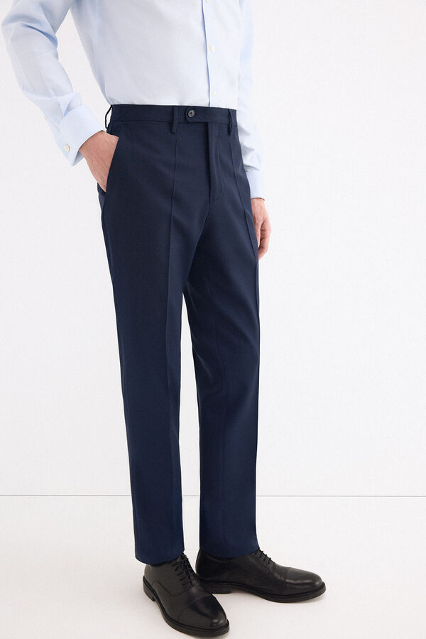 Pedro del Hierro Pantal&oacute;n estructura stretch Azul