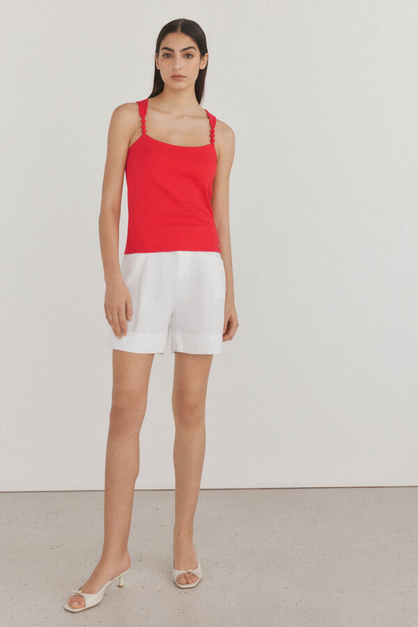 Pedro del Hierro Camiseta tirantes lisa Rojo