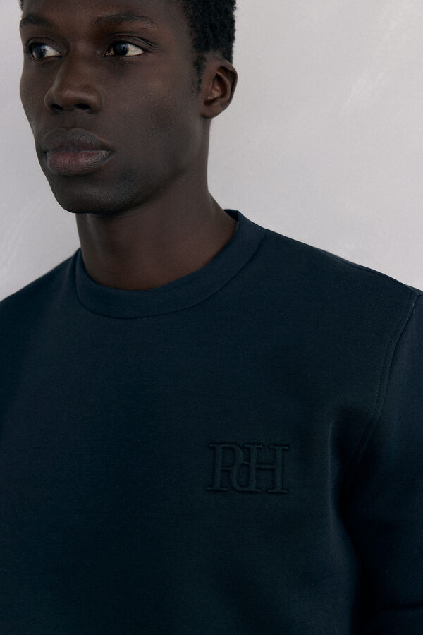 Pedro del Hierro Sudadera cuello caja tejido t&eacute;cnico Azul