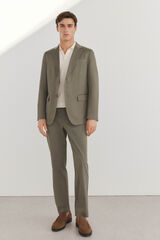 Pedro del Hierro Pantalón algodón y lino Verde