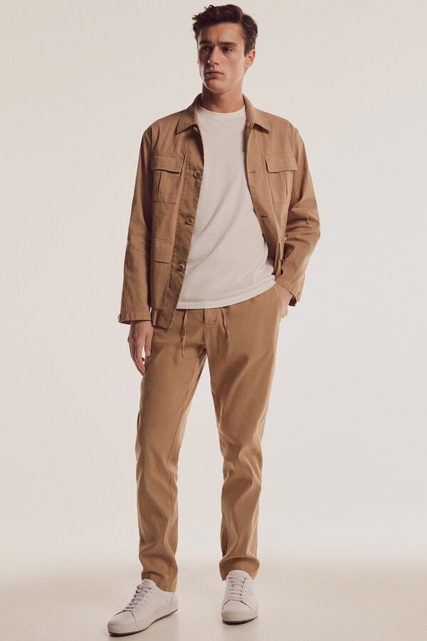 Pedro del Hierro Cal&ccedil;as com cord&otilde;es Beige