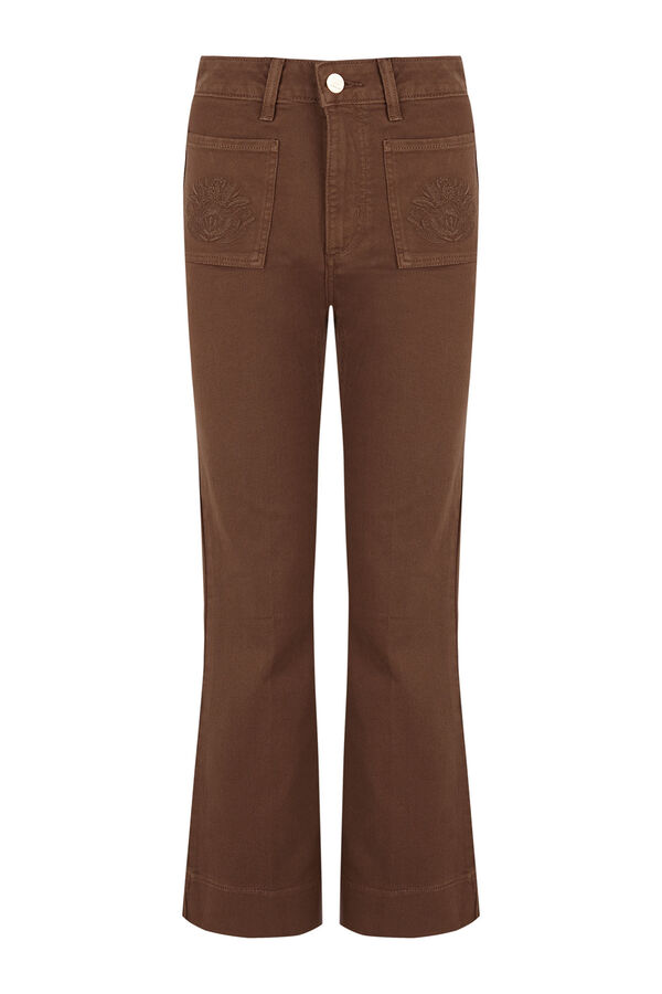 Pedro del Hierro Jeans flare cropped Marrom