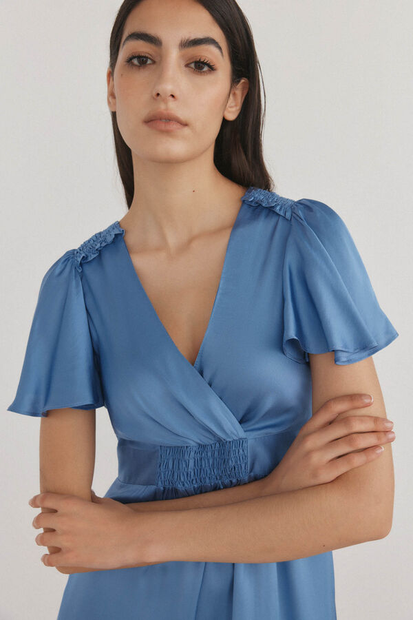Pedro del Hierro Vestido sat&eacute;n Azul