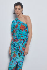 Pedro del Hierro Top assim&eacute;trico estampado Azul