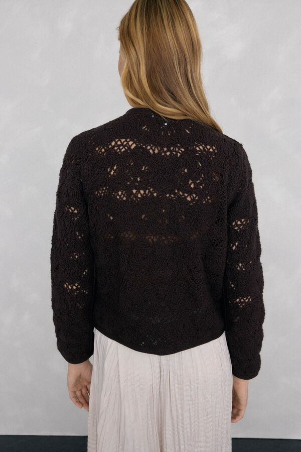 Pedro del Hierro Casaco de malha de crochet Marrom