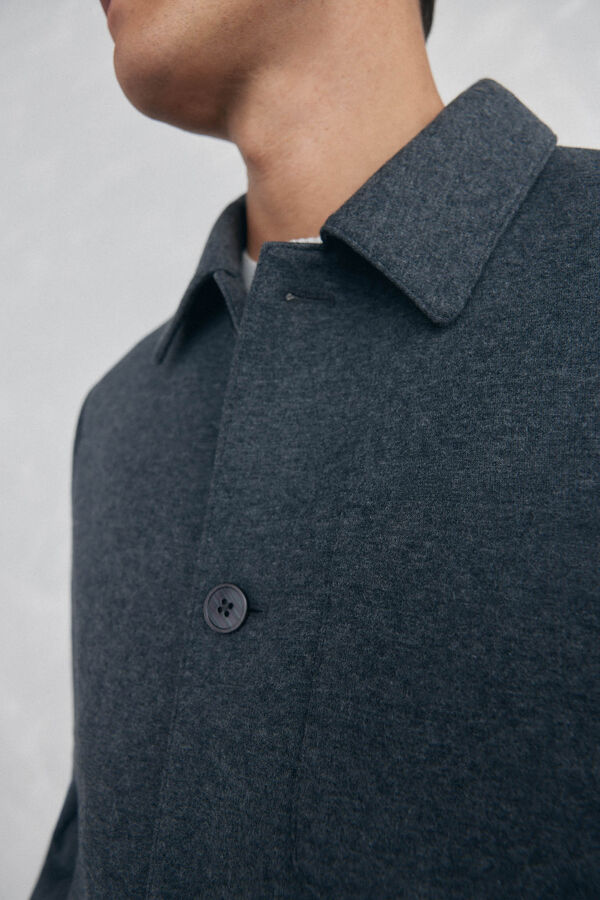 Pedro del Hierro Sobrecamisa de l&atilde; cinza Cizento