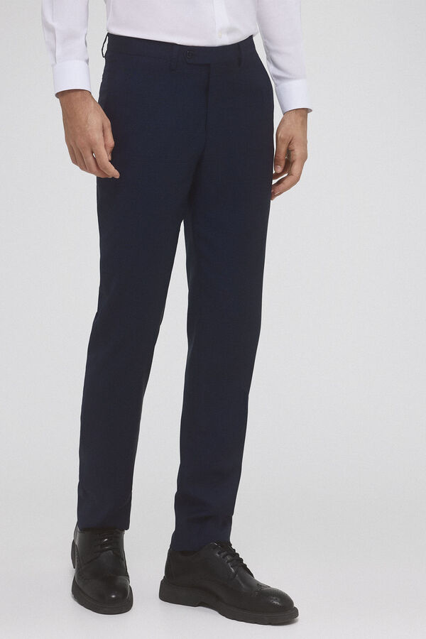 Pedro del Hierro Pantal&oacute;n traje cuadro slim Azul