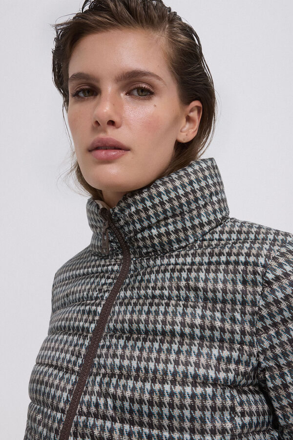 Pedro del Hierro Jaqueta acolchoada revers&iacute;vel estampada Marrom