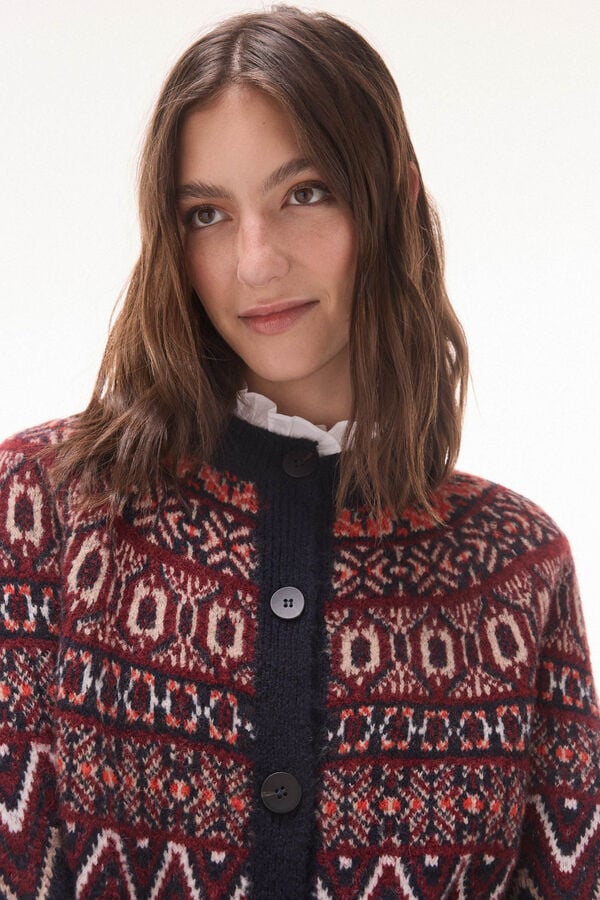 TFP by Tamara Falc&oacute; Jaqueta jacquard geom&eacute;trica multicolor Azul