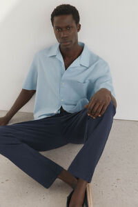 Pedro del Hierro Camisa lisa manga corta tejido lino