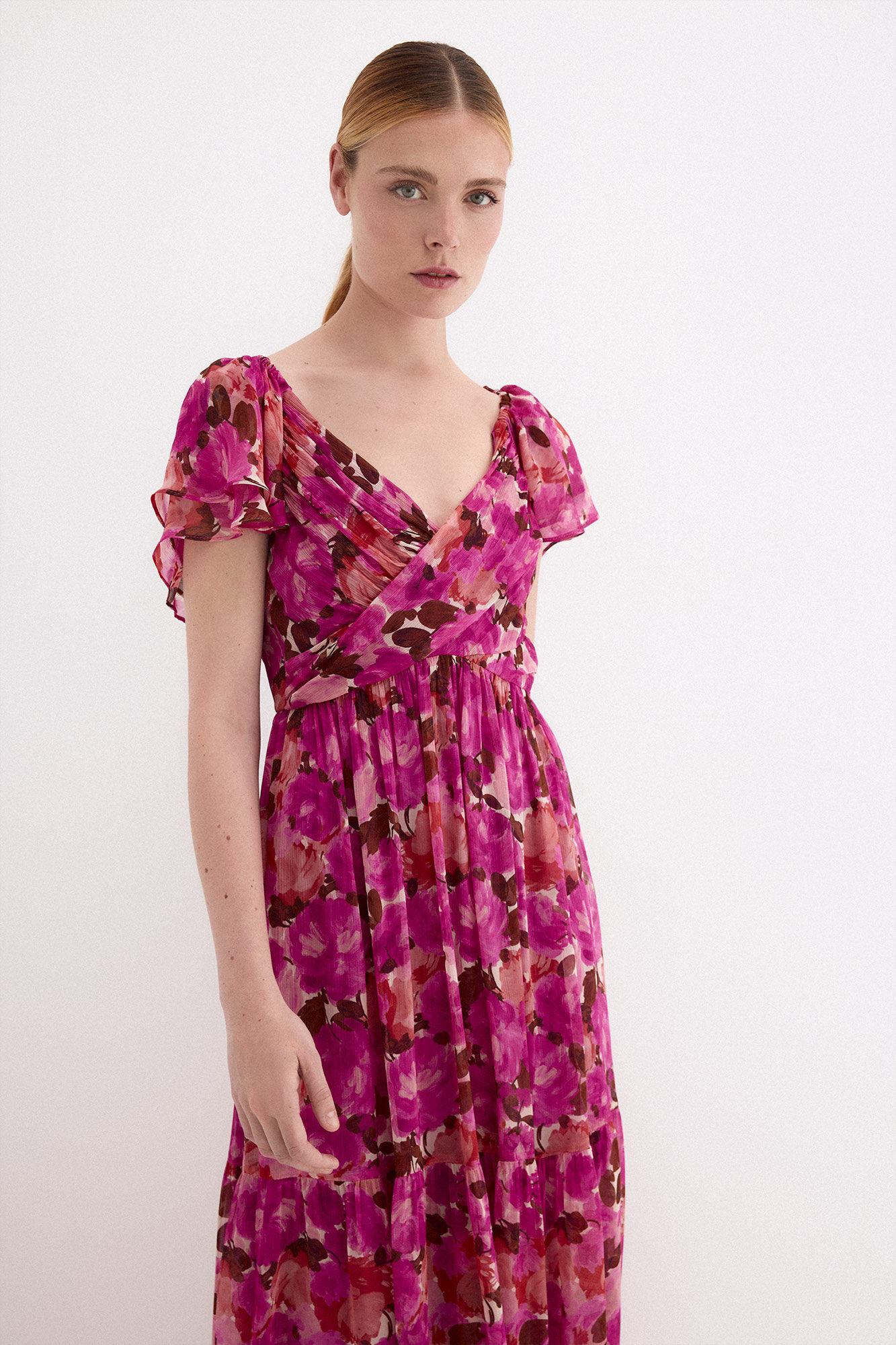 Pedro del Hierro Vestido largo rom&aacute;ntico estampado floral