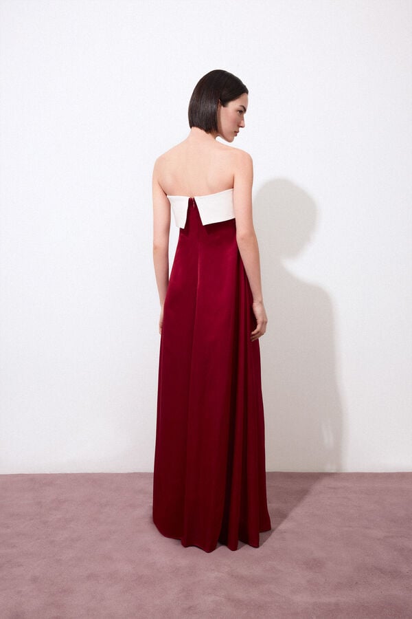 Pedro del Hierro Vestido comprido decote cai-cai Bordeaux