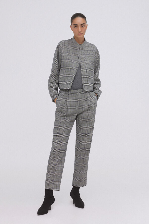 Pedro del Hierro Pantalon traje cuadros Gris