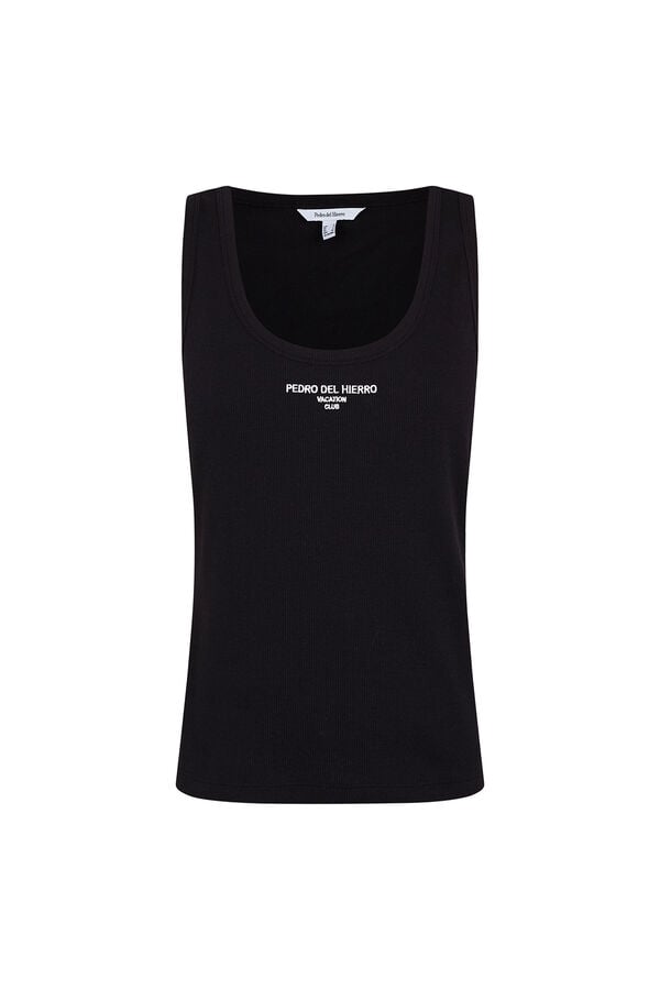 Pedro del Hierro Camiseta rib tirantes Negro