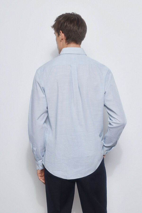 Pedro del Hierro camisa mil riscas algod&atilde;o flam&eacute; Verde