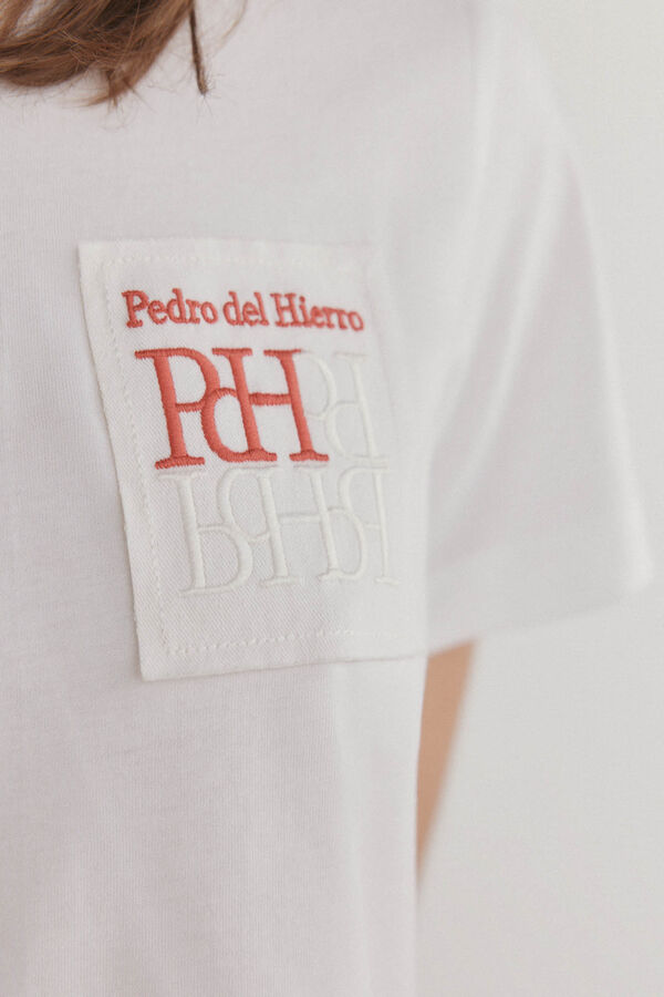 Pedro del Hierro Camiseta b&aacute;sica logo Blanco