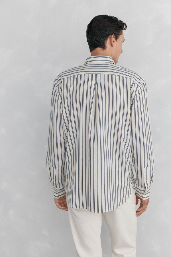 Pedro del Hierro Camisa riscas   Branco