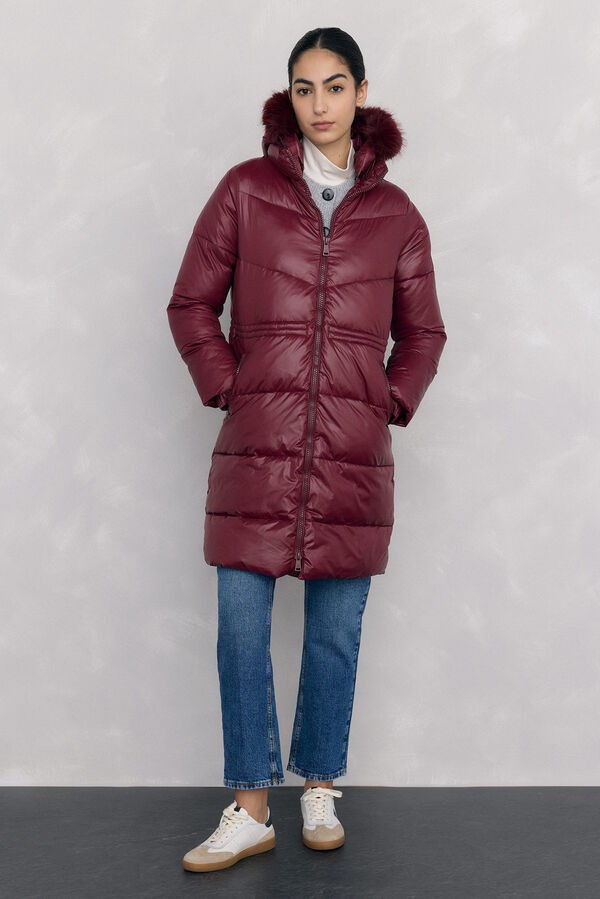Pedro del Hierro Parka comprida capuz Bordeaux