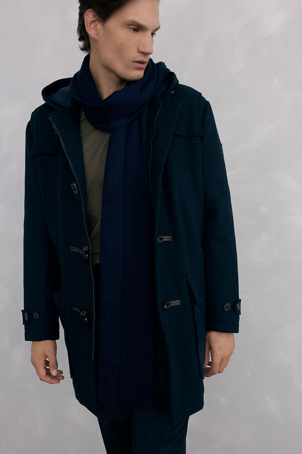 Pedro del Hierro Trenca lana alamares Azul