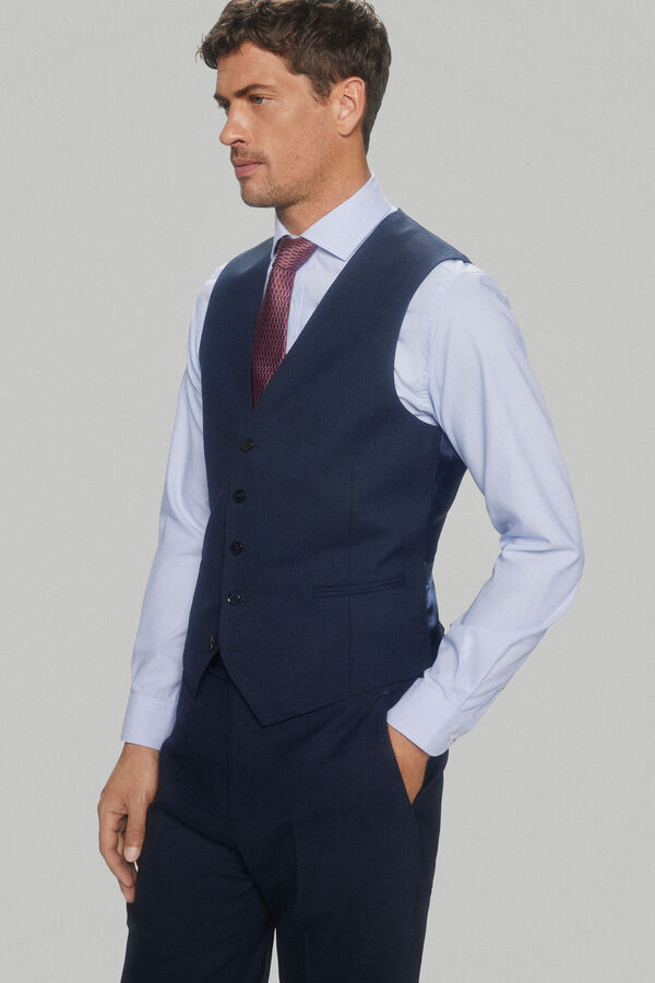 Pedro del Hierro Chaleco microcuadro Azul